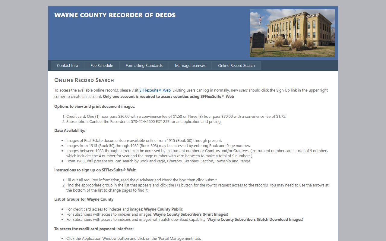 Wayne County Circuit Clerk records compared with Recorder online records
