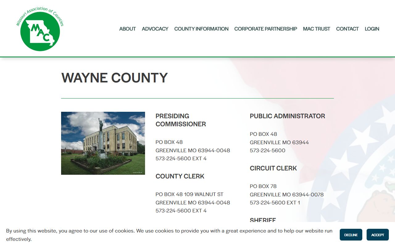 Wayne County Court records county office information