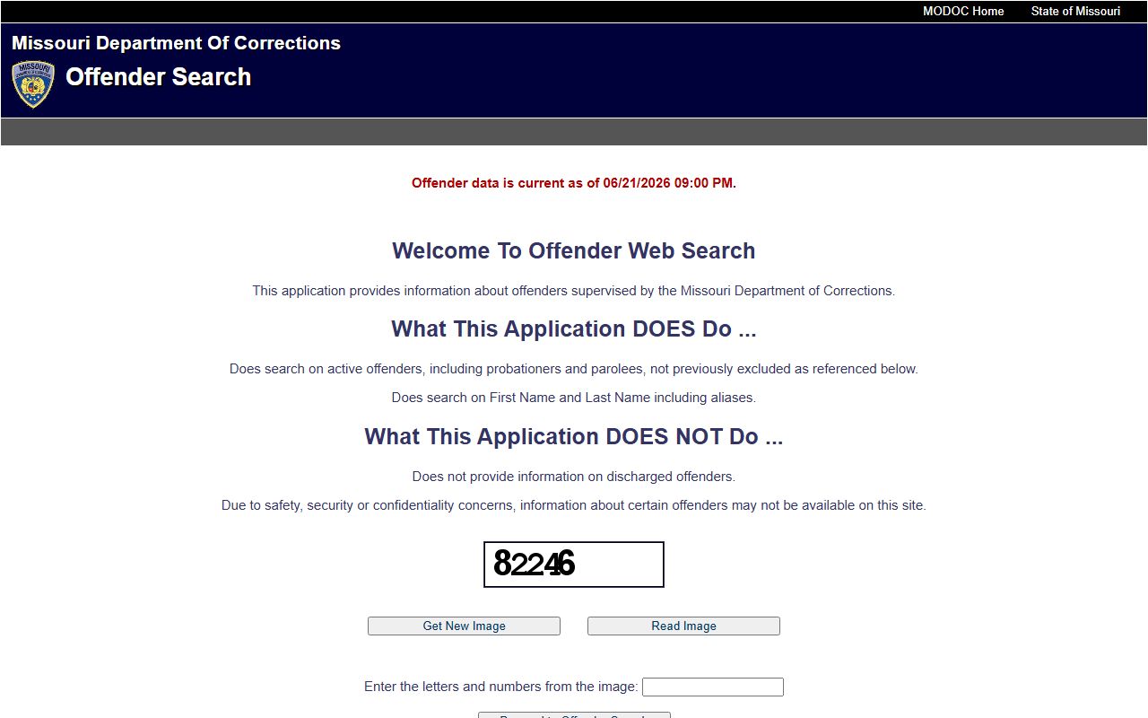 Wayne County inmate records Missouri DOC offender web search