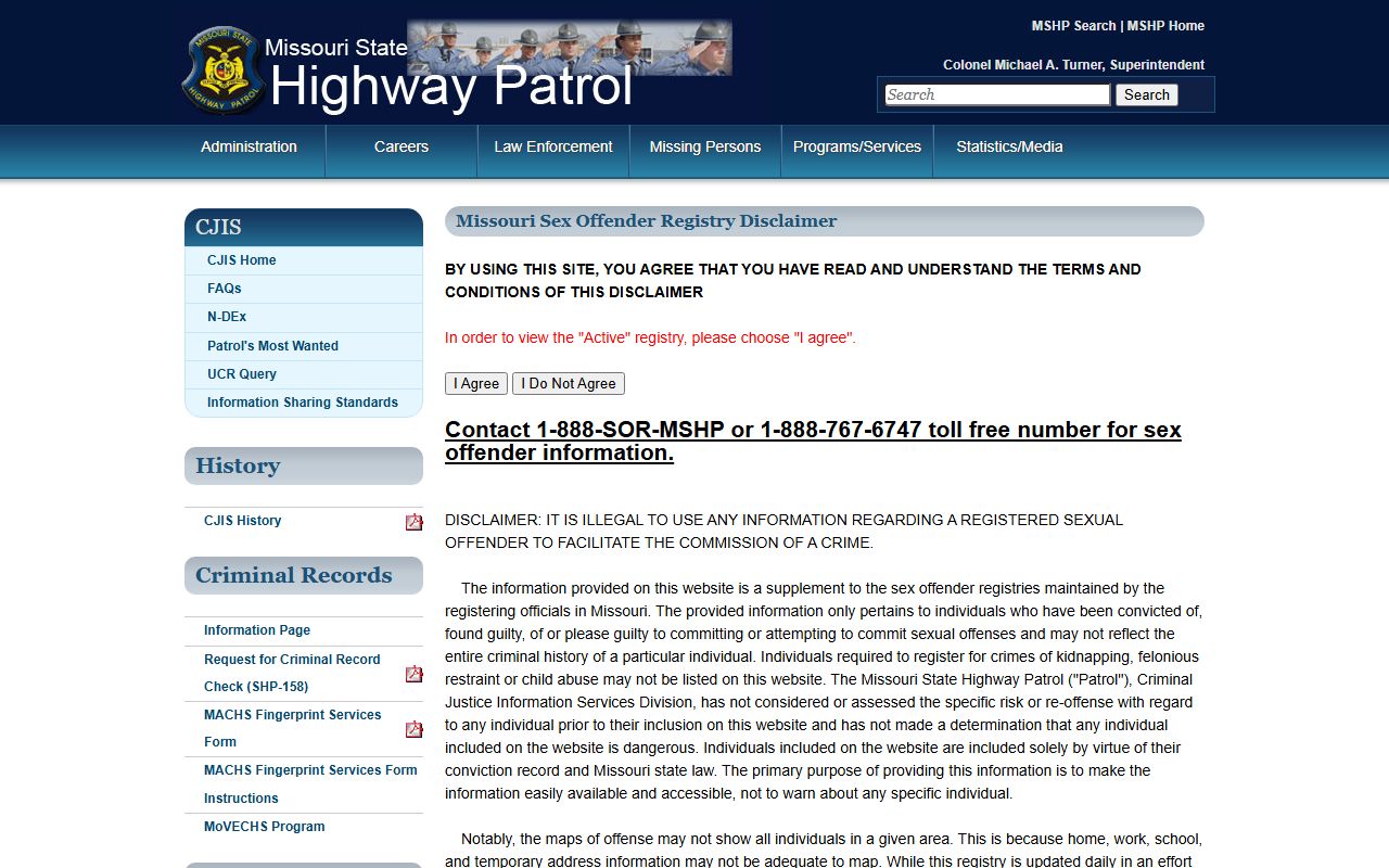 Wayne County inmate records Missouri sex offender registry information